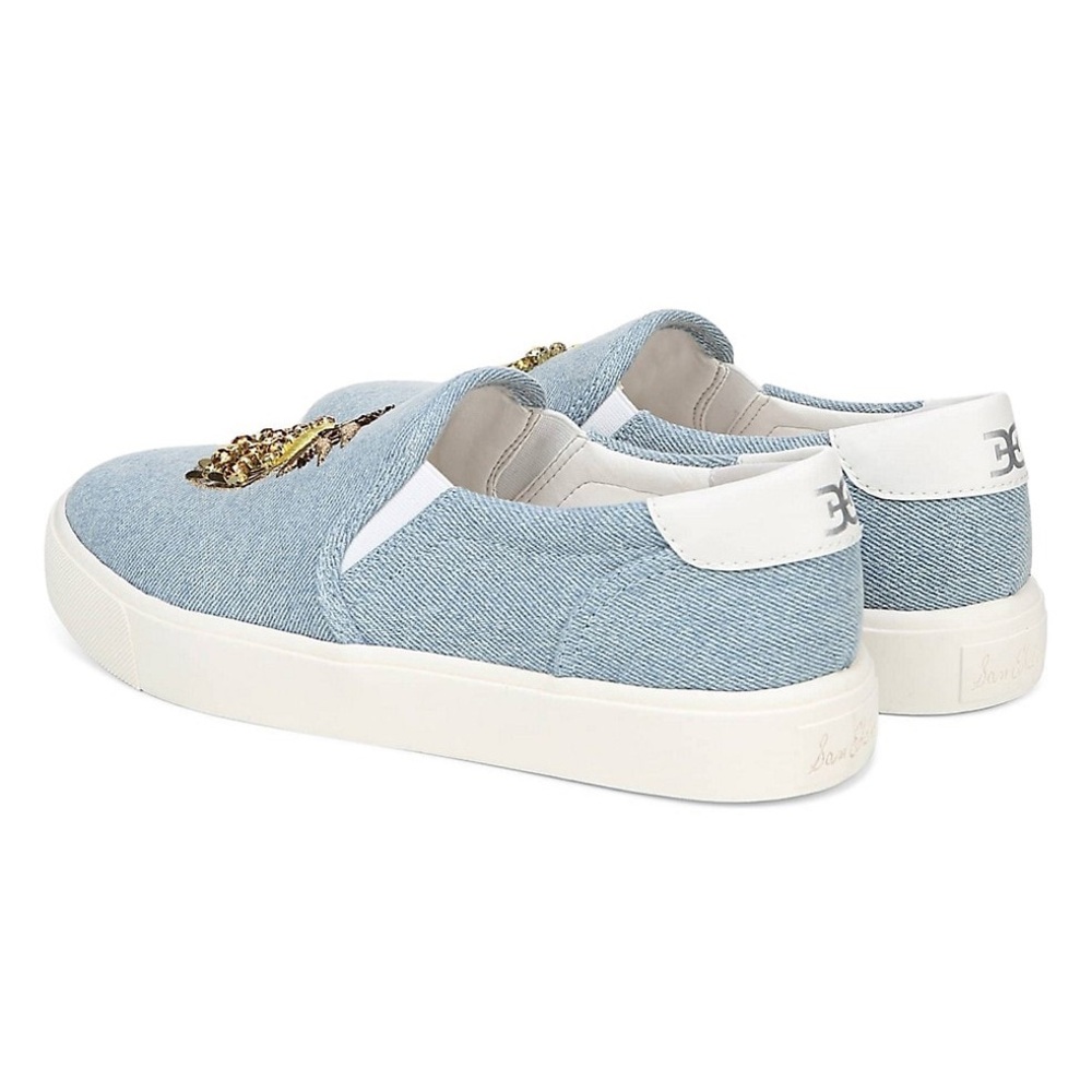 Sam Edelman Szc7 Women Evelina Pineapple Sequin Slip On Denim Chambray Blue - Picture 3 of 9